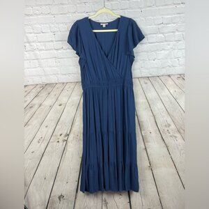 Knox Rose Size Large Minimalist Prairie Peasant Boho Maxi Dress LKNW